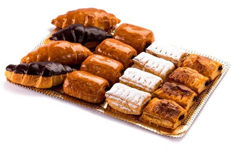 Cañas de choco hotel 50 gr. Cañas crema hotel 50 gr. Mini croissants hotel y mini napolitanas hotel - Hojaldre - Panadería del Rosal Almería